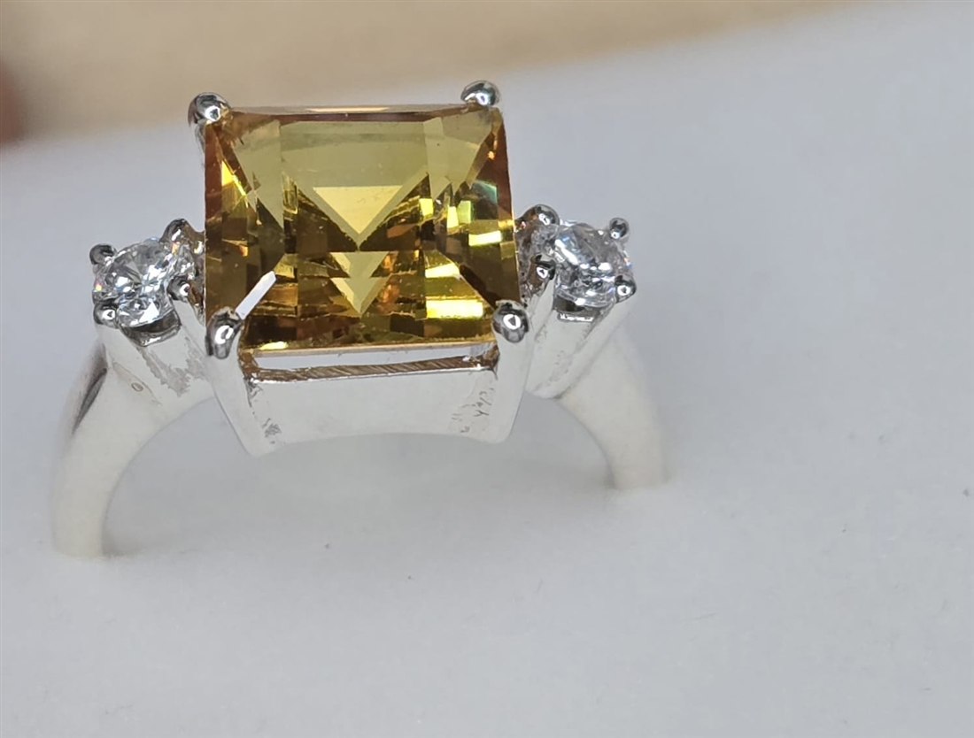 Citrine Emerald-Cut Ring