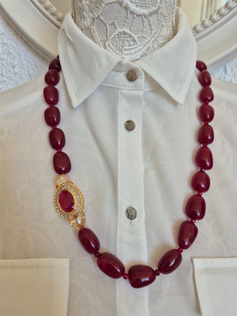 Garnet Nugget Necklace