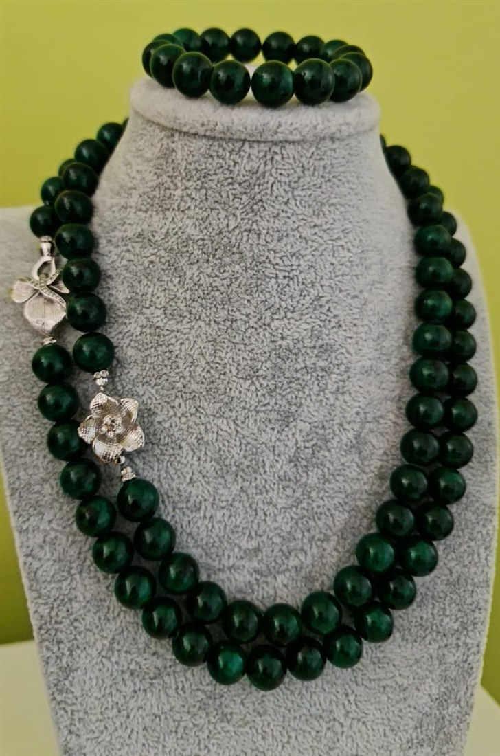 Green Jade Double-Strand Necklace