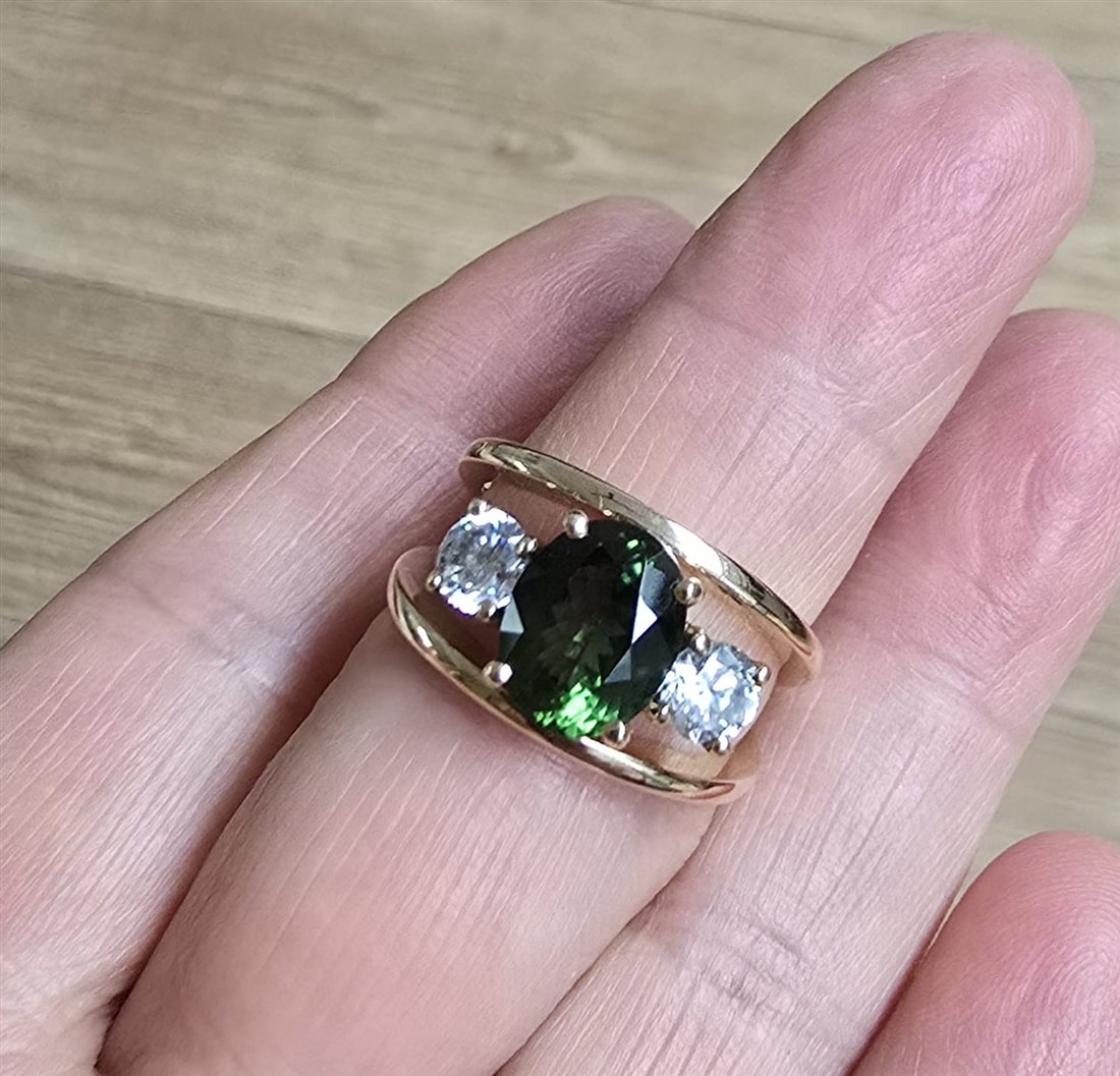 Green Tourmaline Statement Ring