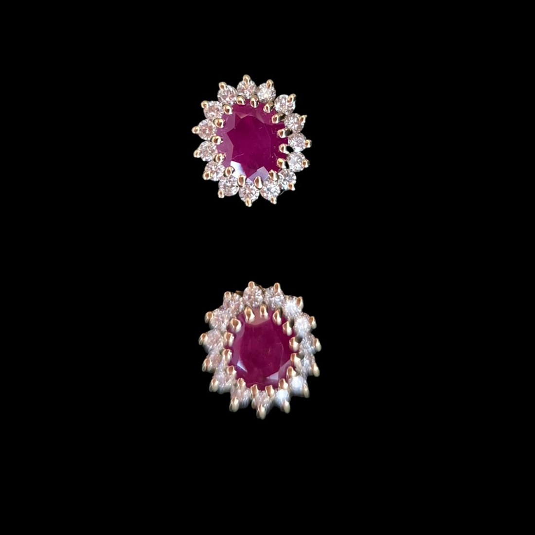 Ruby Halo Studs