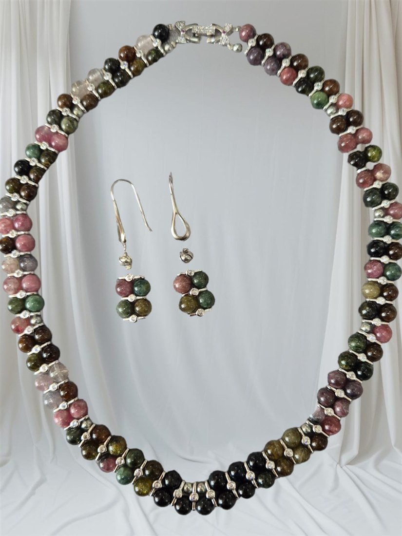 Tourmaline & Agate Necklace view 2